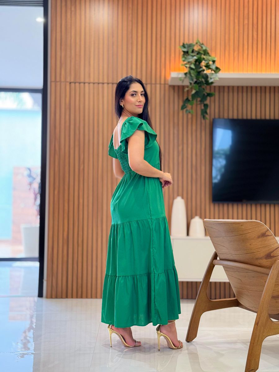 Vestido Andressa Verde Bandeira