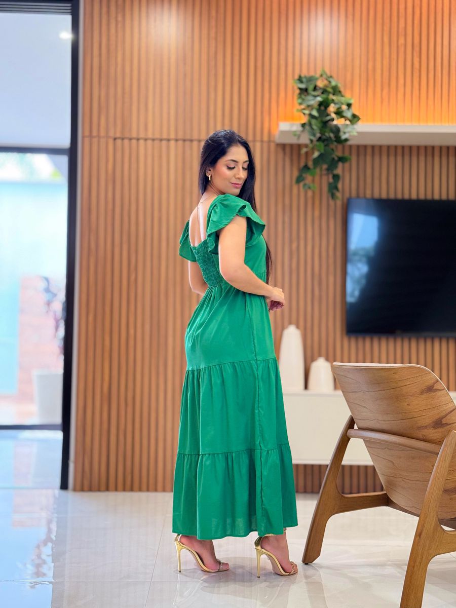 Vestido Andressa Verde Bandeira