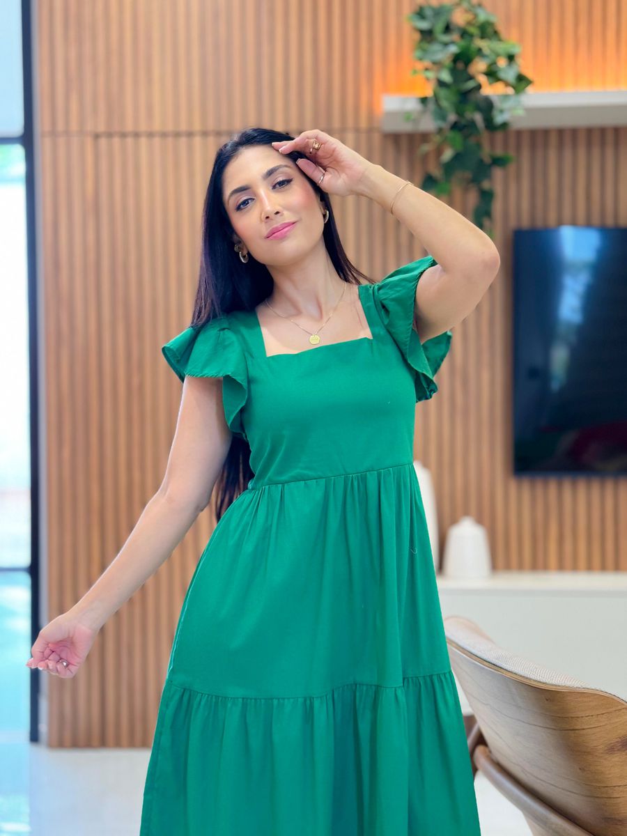 Vestido Andressa Verde Bandeira