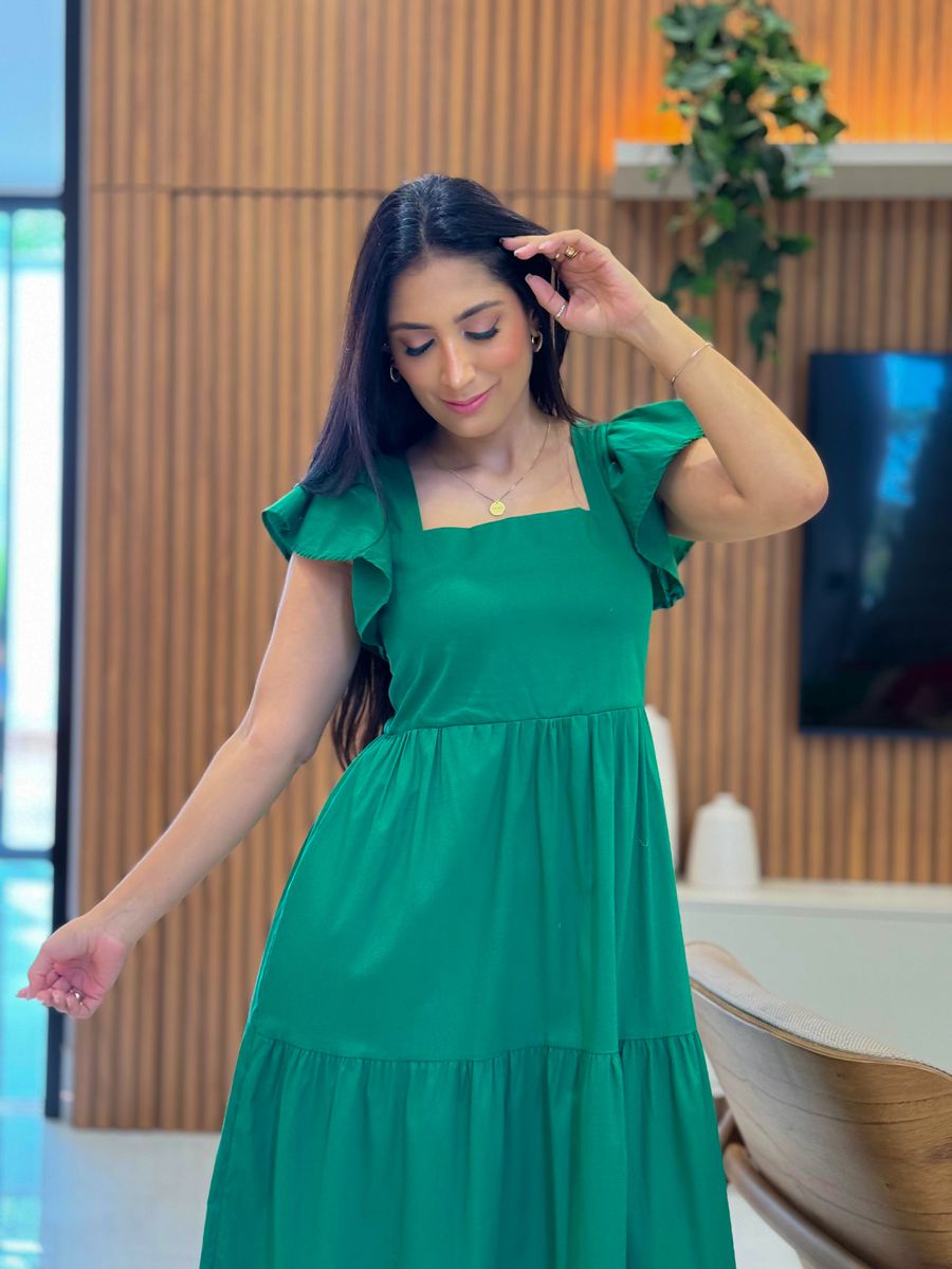 Vestido Andressa Verde Bandeira