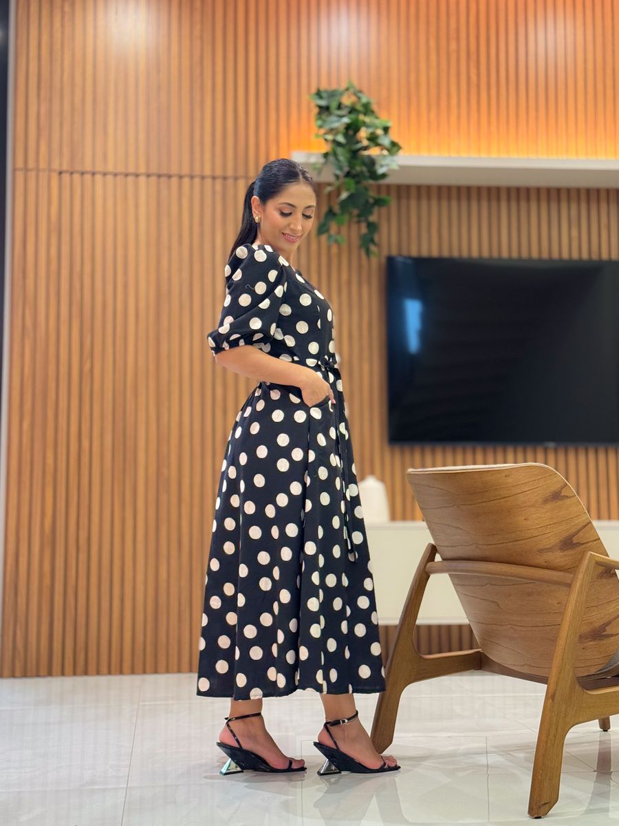 Vestido Juliana Preto E Off White