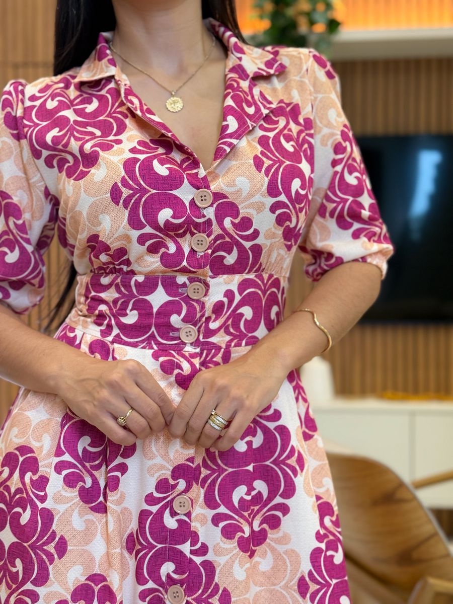 Vestido Mila Nude E Fucsia 