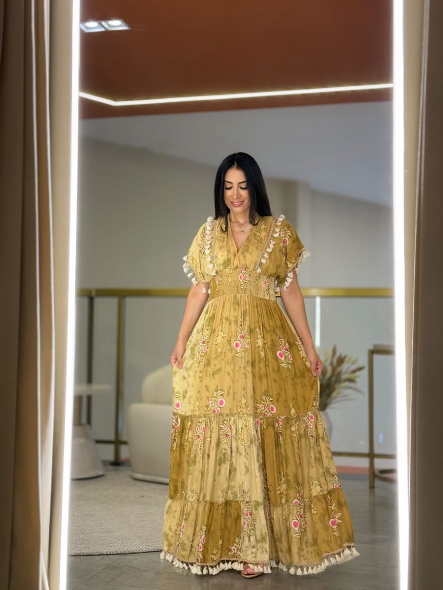 Vestido Sabrina Nude E Caramelo