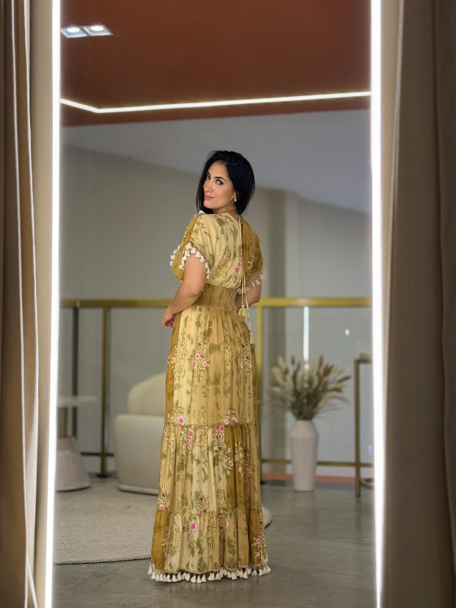 Vestido Sabrina Nude E Caramelo