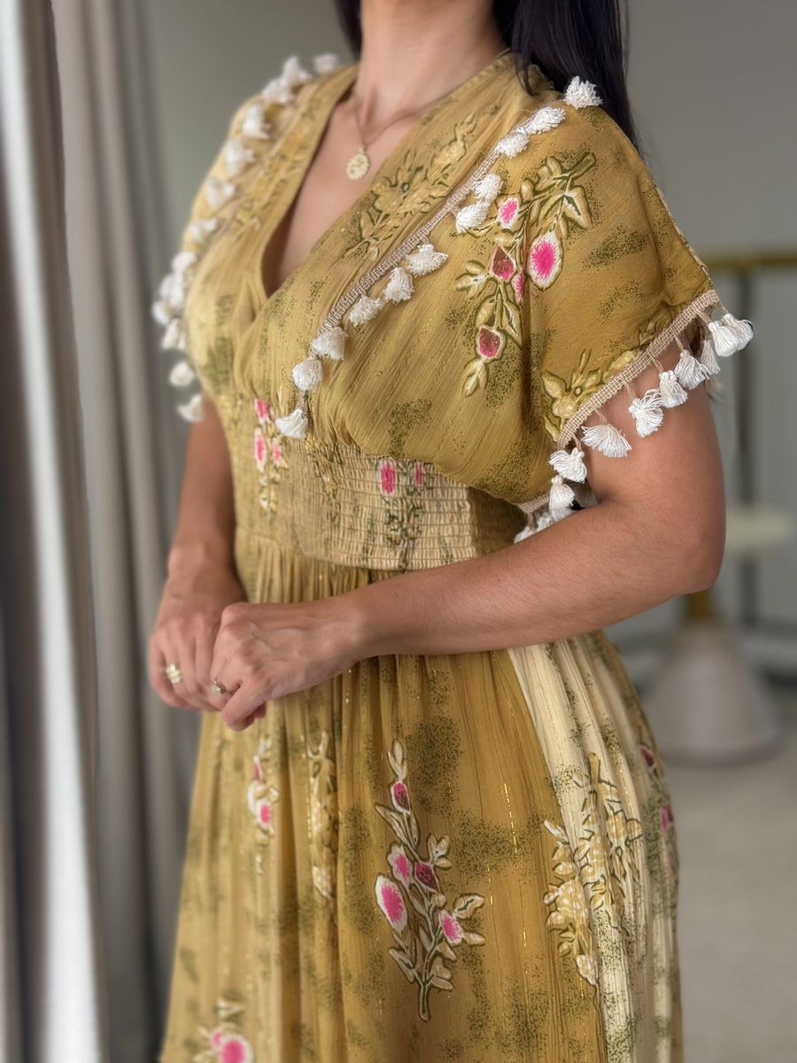 Vestido Sabrina Nude E Caramelo