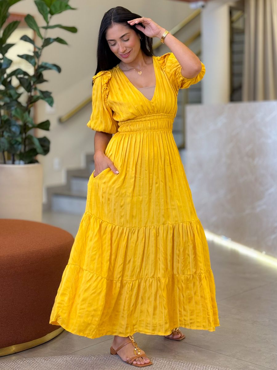 Vestido Eloa Mostarda