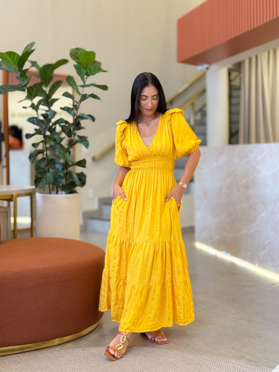 Vestido Eloa Mostarda