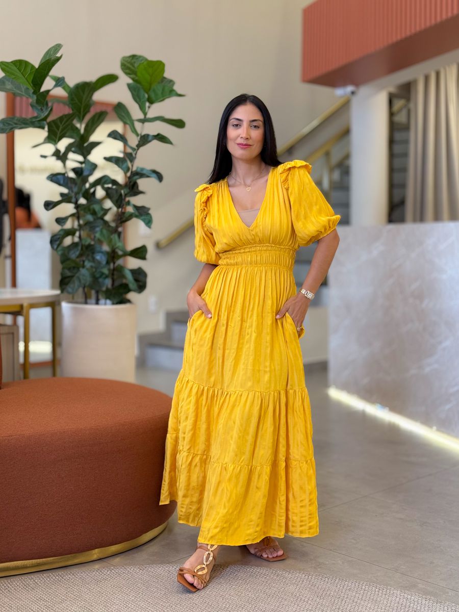 Vestido Eloa Mostarda