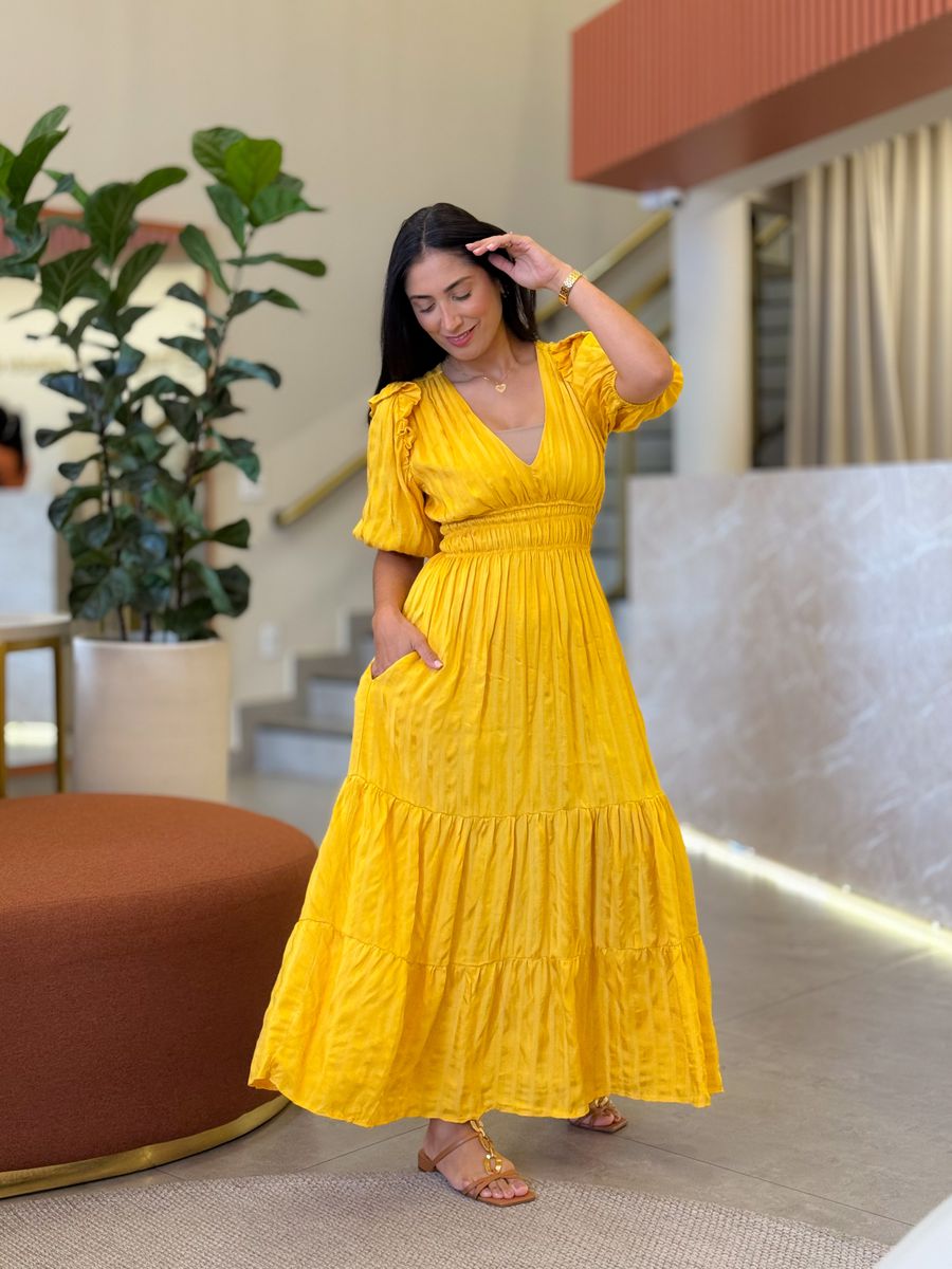 Vestido Eloa Mostarda