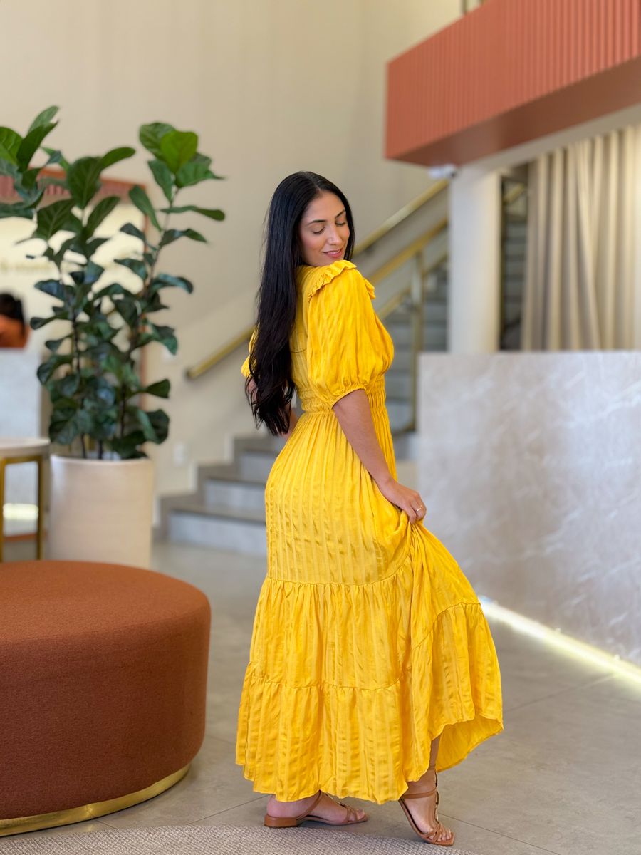 Vestido Eloa Mostarda