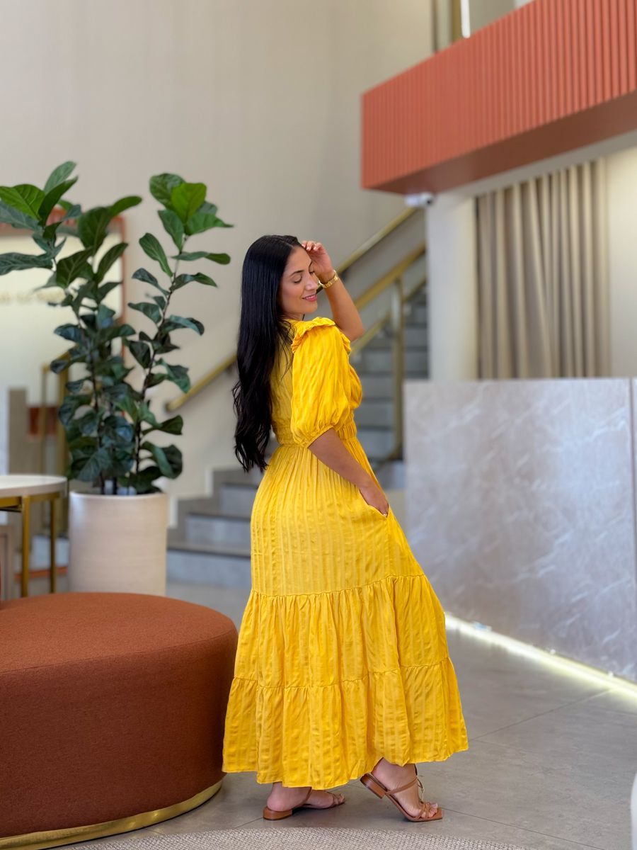 Vestido Eloa Mostarda