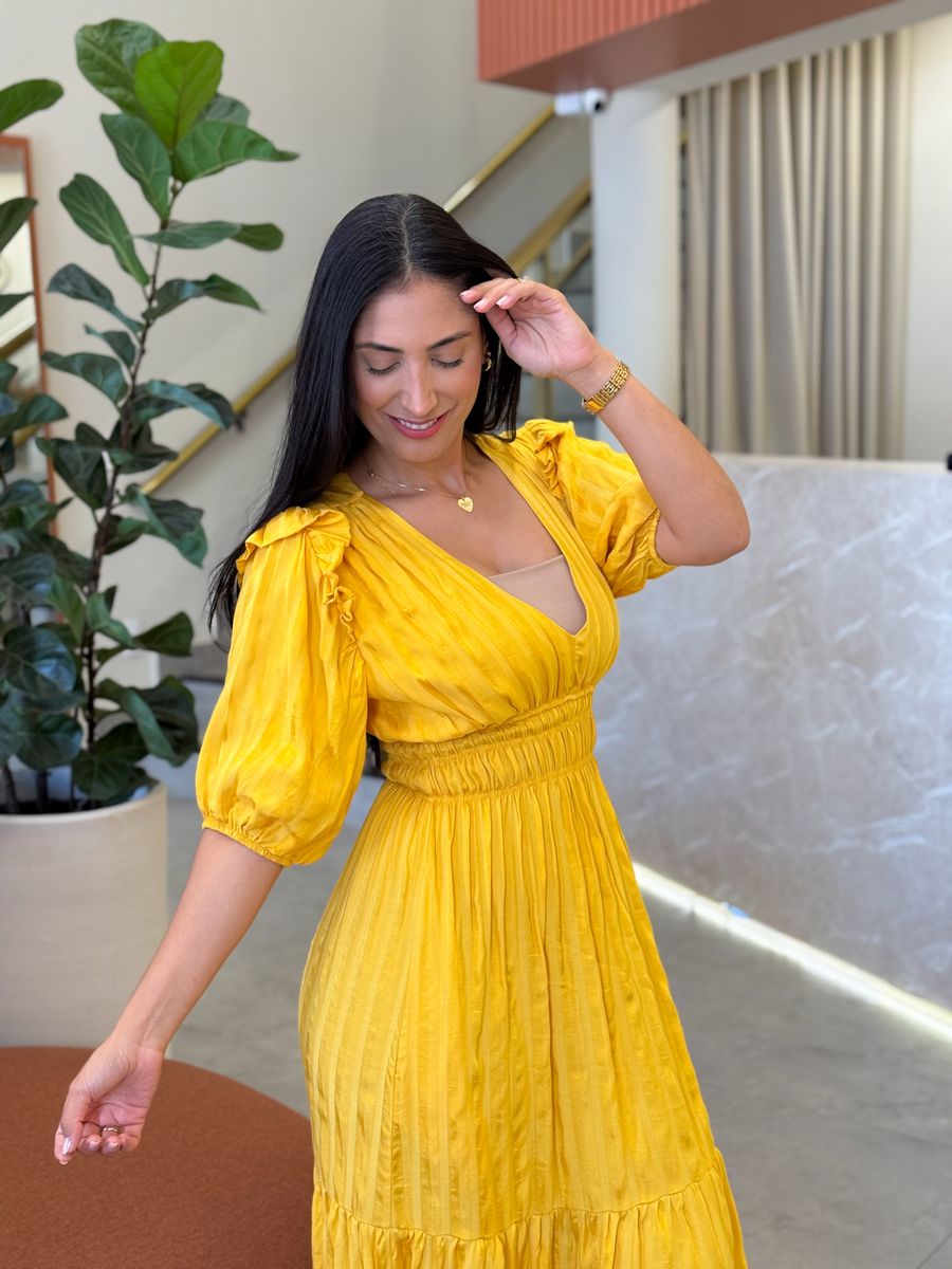 Vestido Eloa Mostarda