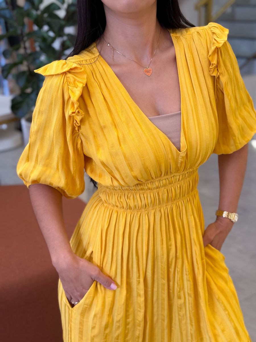 Vestido Eloa Mostarda