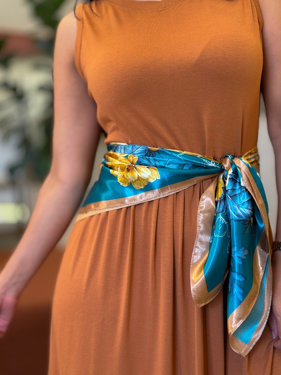 Lenço Cetim Verde E Amarelo