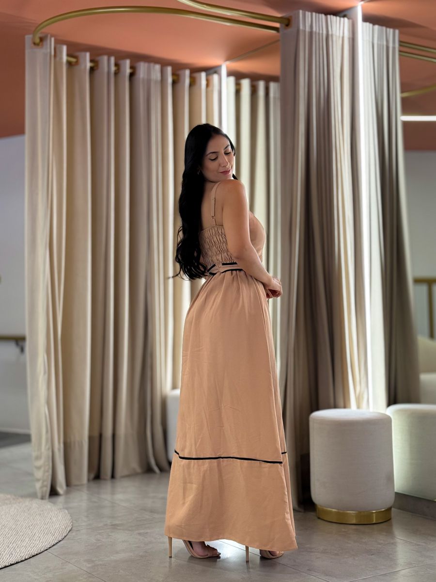 Vestido Maite Nude E Preto