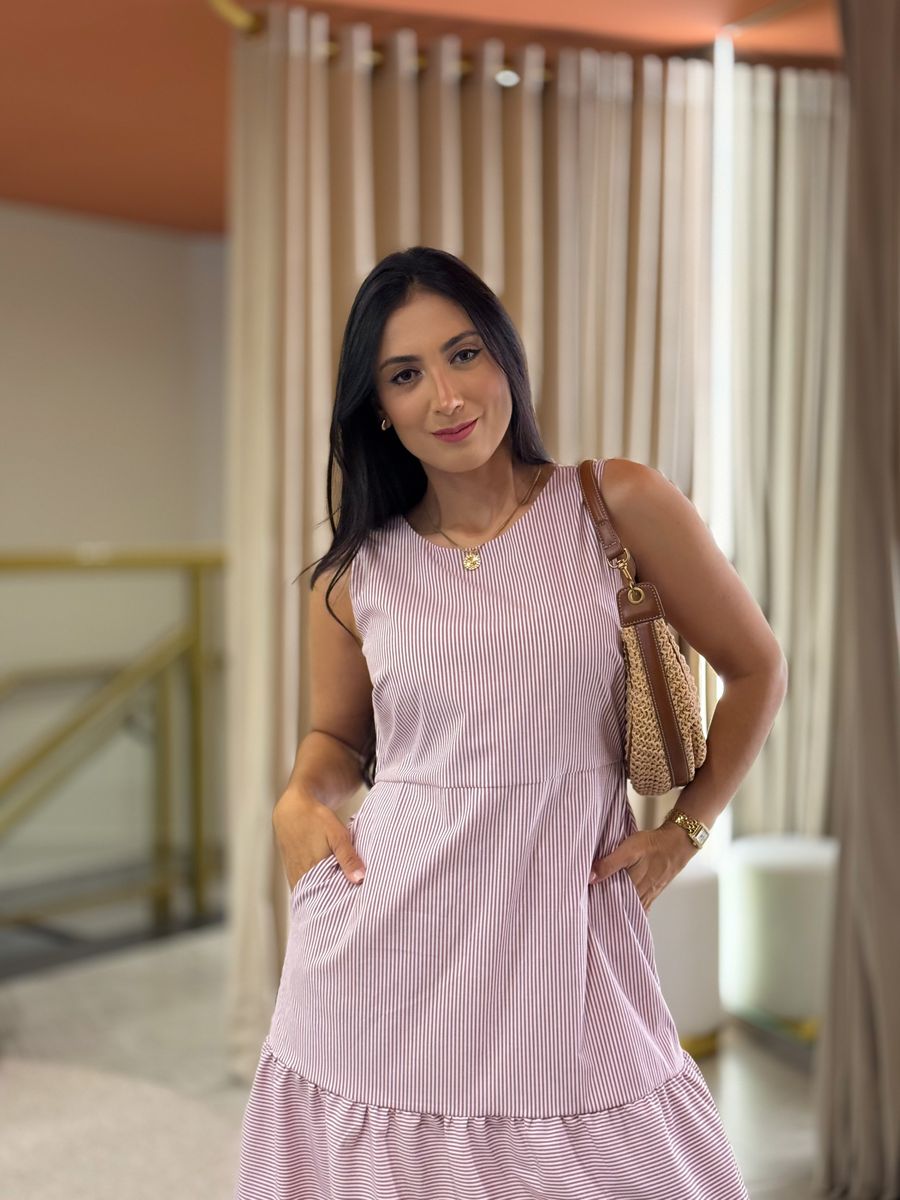 Vestido Taciele Bordo E Branco