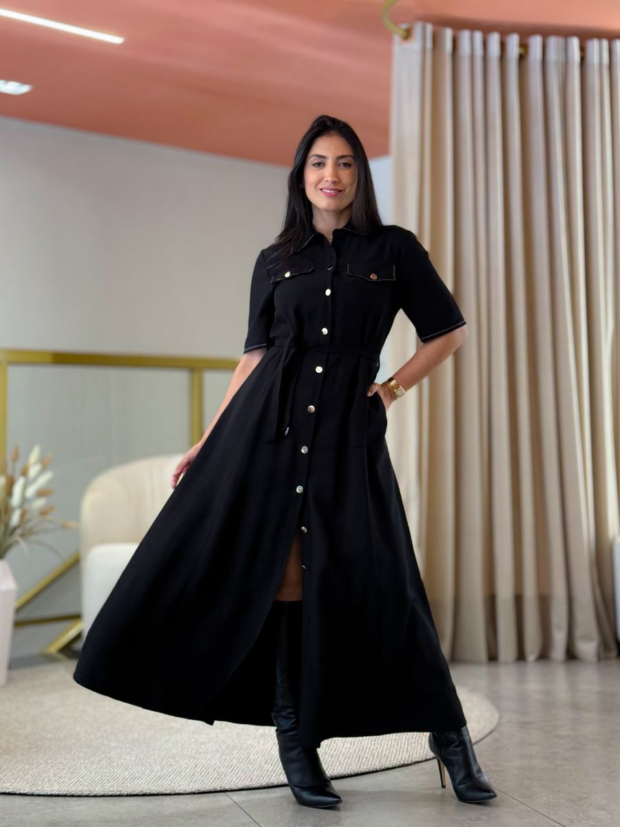 Vestido Joice Preto E Branco