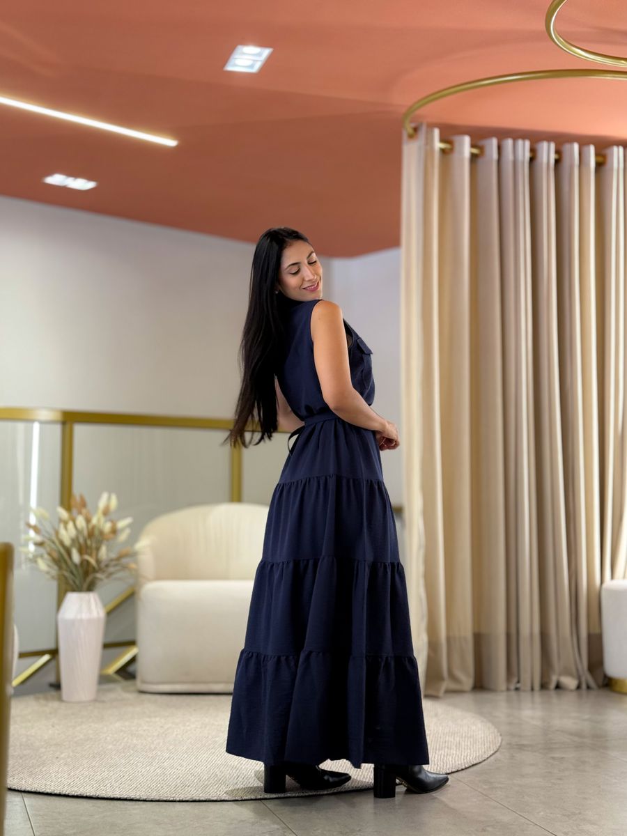 Vestido Helena Azul Marinho