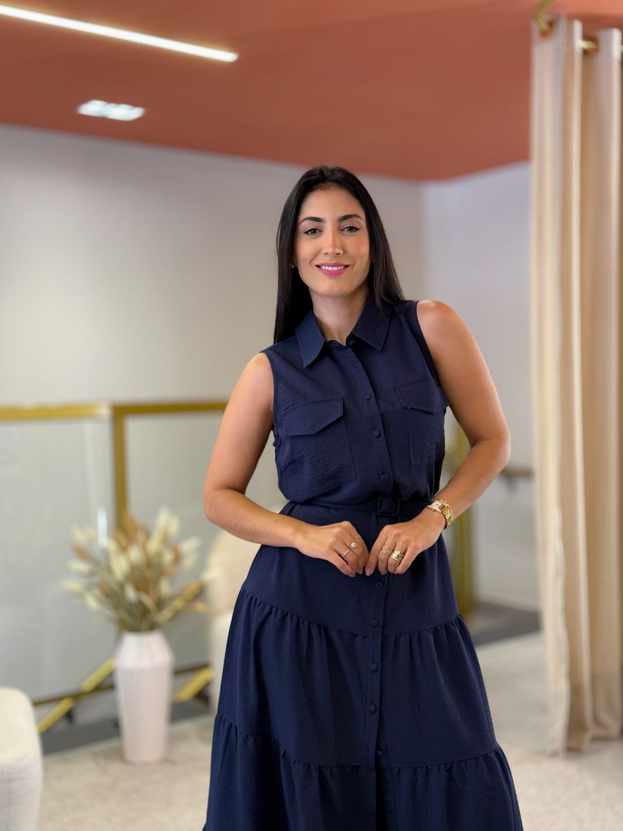 Vestido Helena Azul Marinho