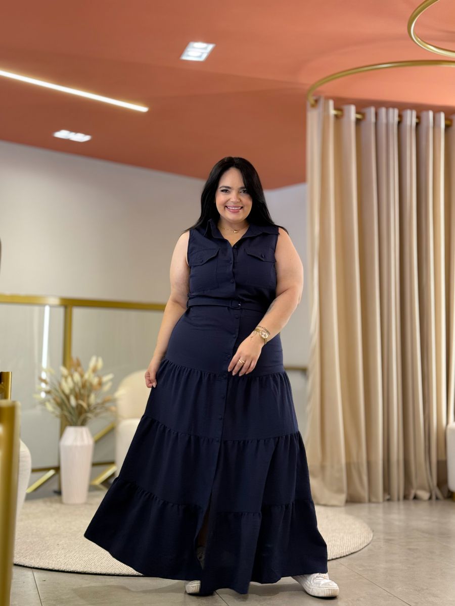 Vestido Helena Azul Marinho