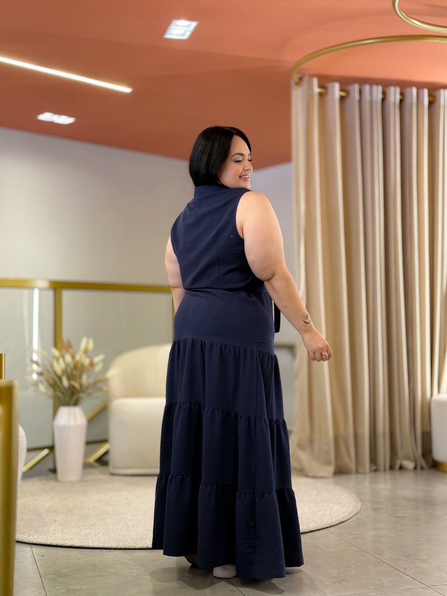 Vestido Helena Azul Marinho