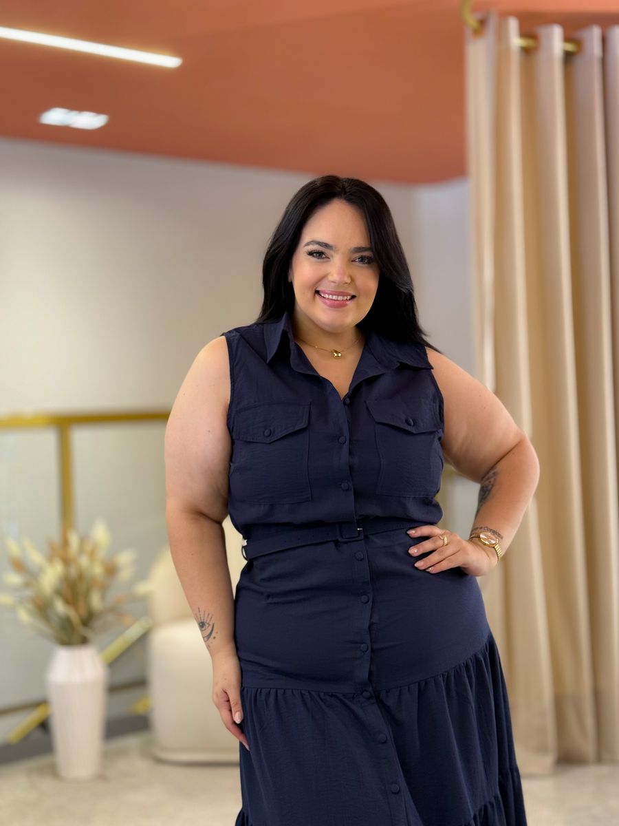 Vestido Helena Azul Marinho