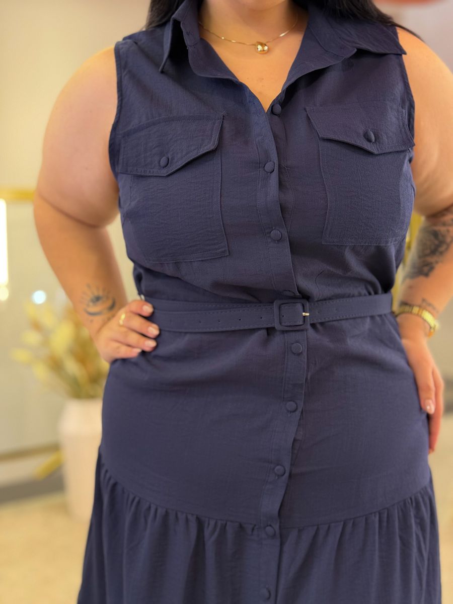 Vestido Helena Azul Marinho