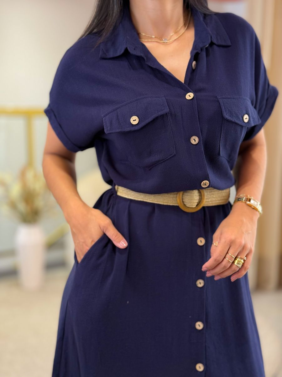 Vestido Luana Azul Marinho