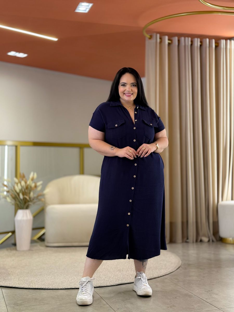 Vestido Luana Azul Marinho