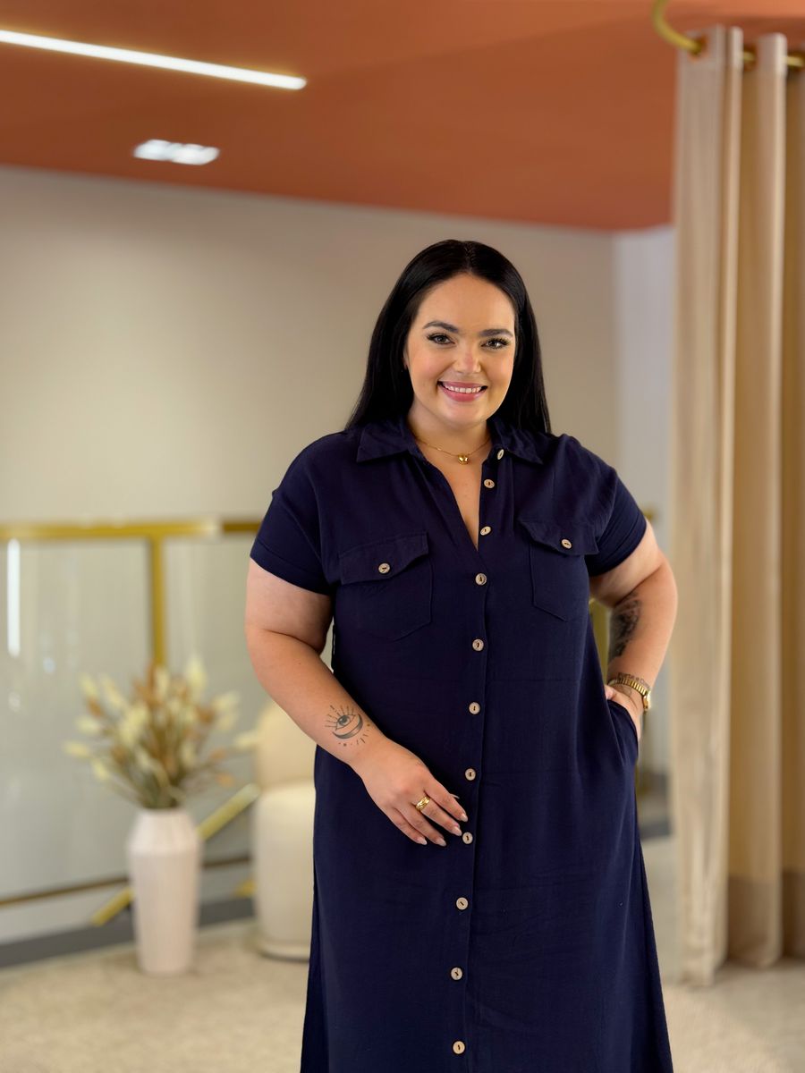 Vestido Luana Azul Marinho