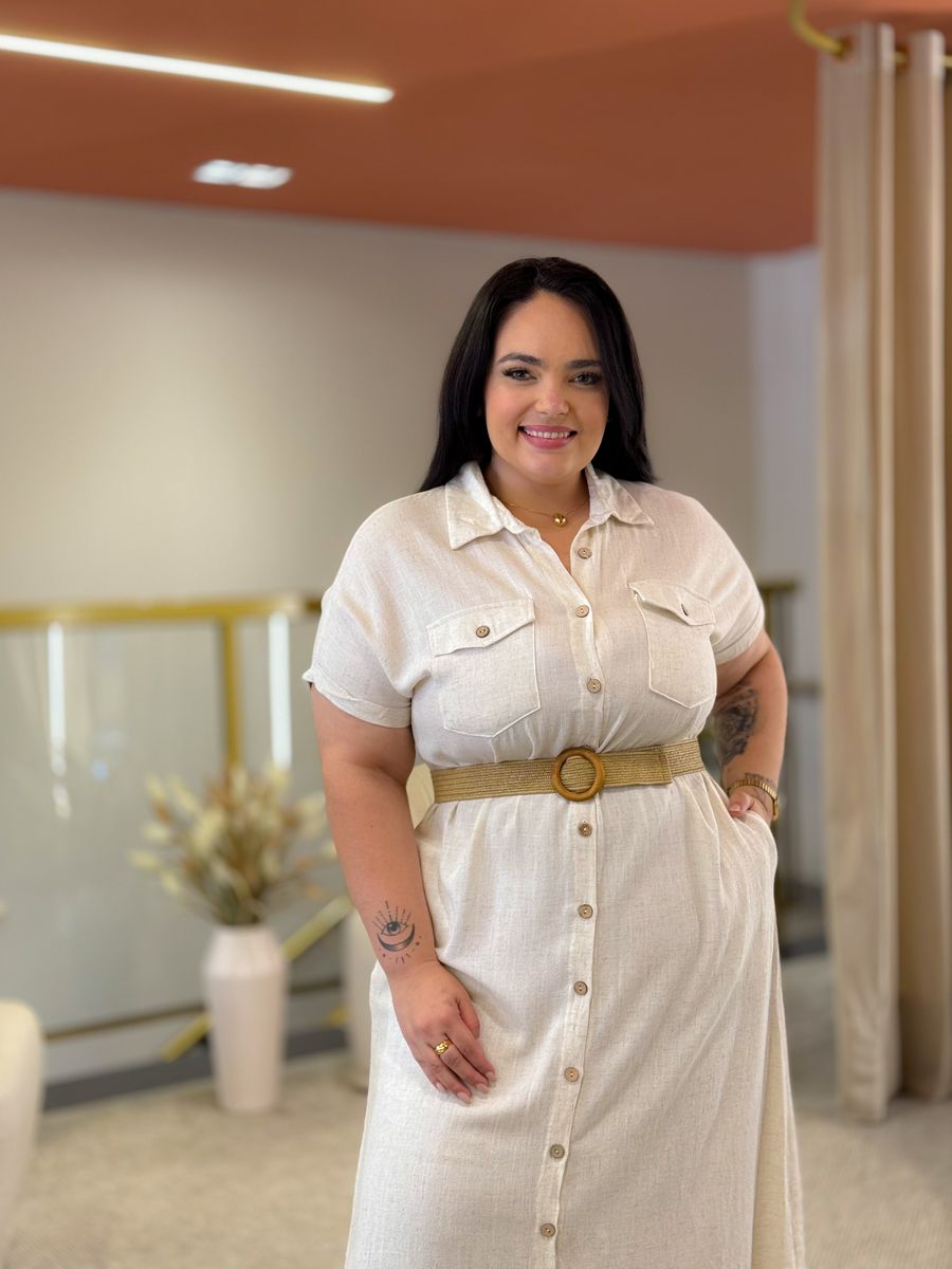 Vestido Luana Cru Linho