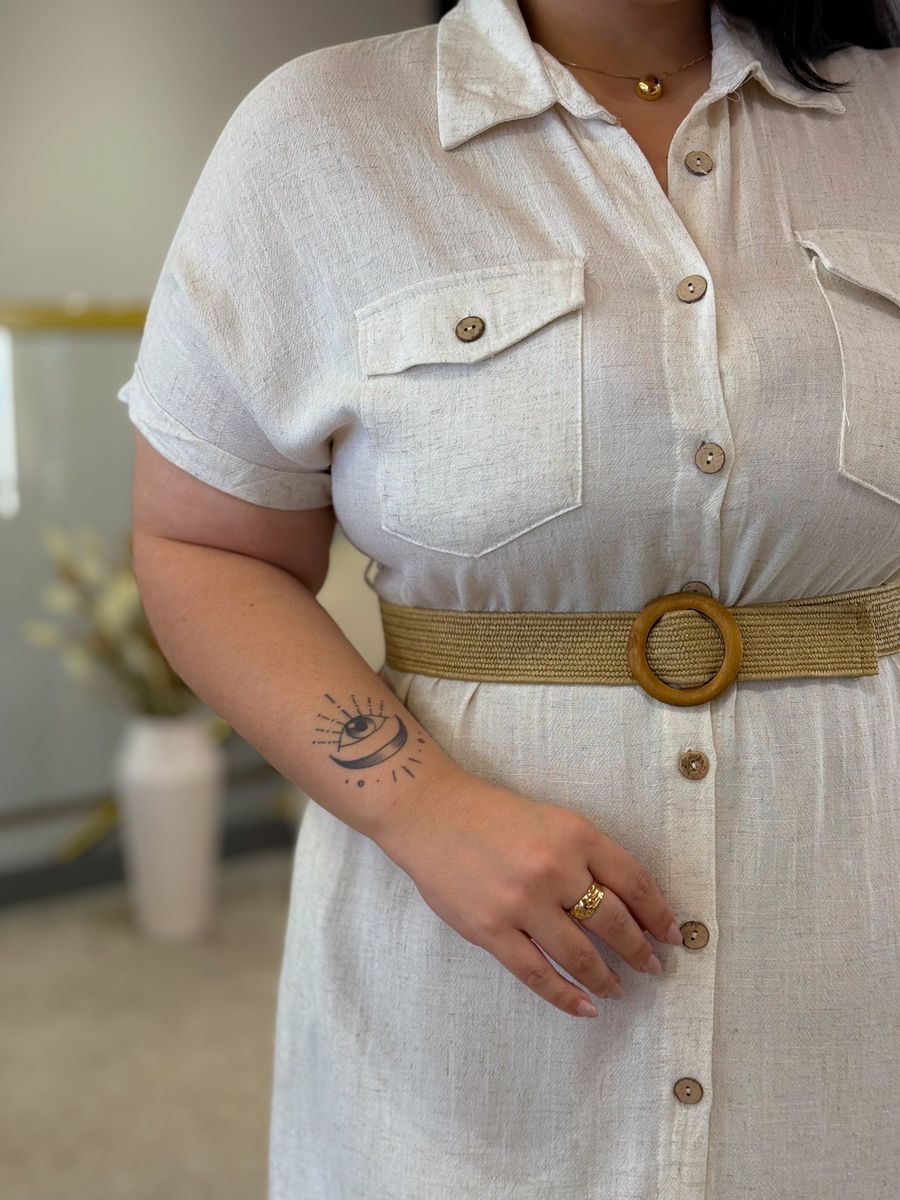 Vestido Luana Cru Linho