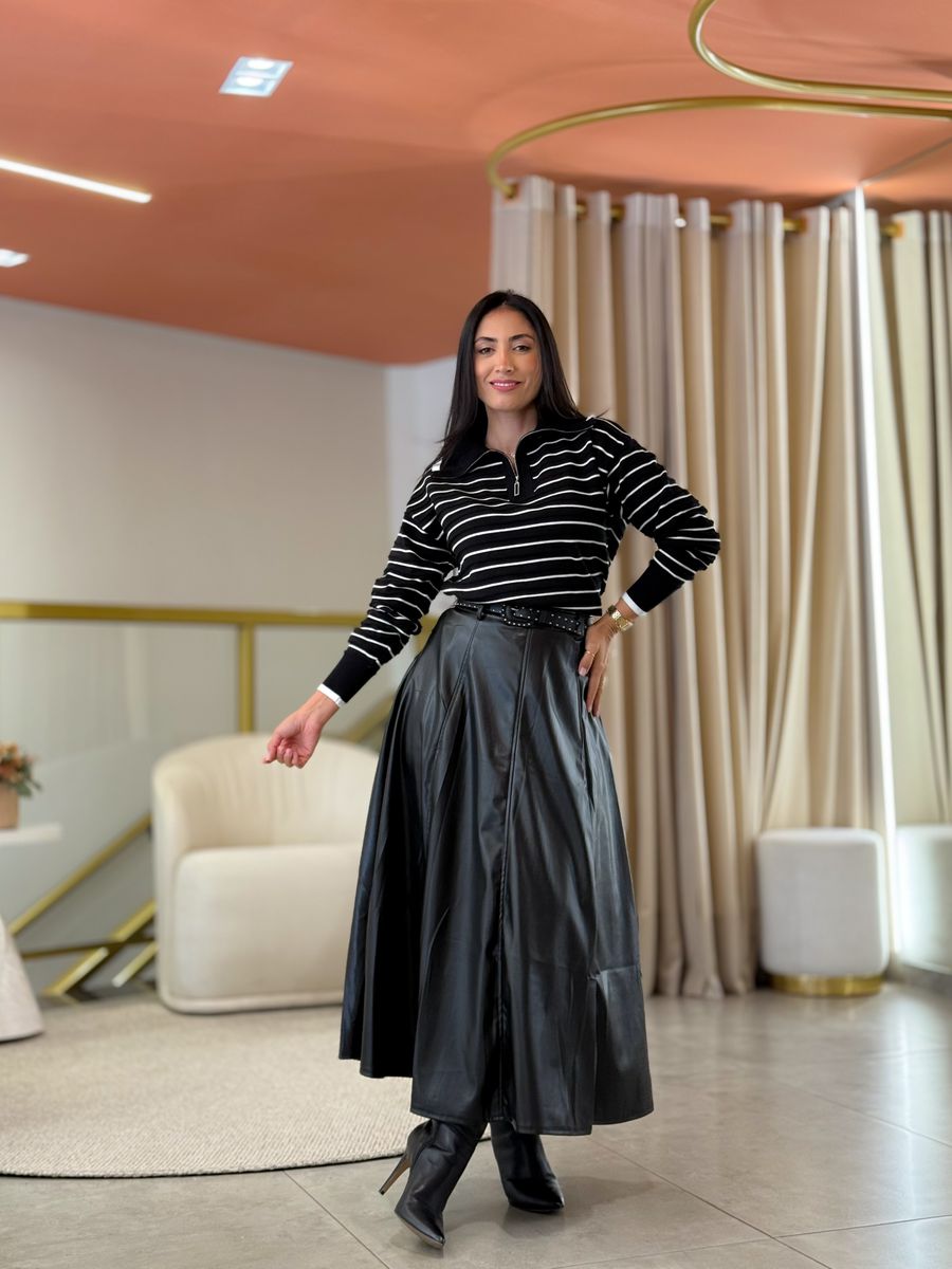 Tricot Jasmine Preto E Branco