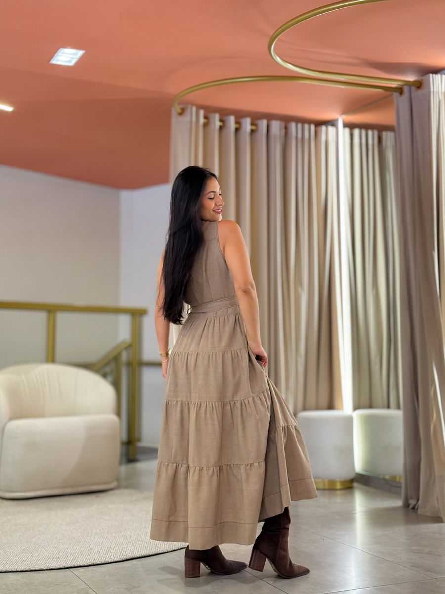 Vestido Catarine Caqui