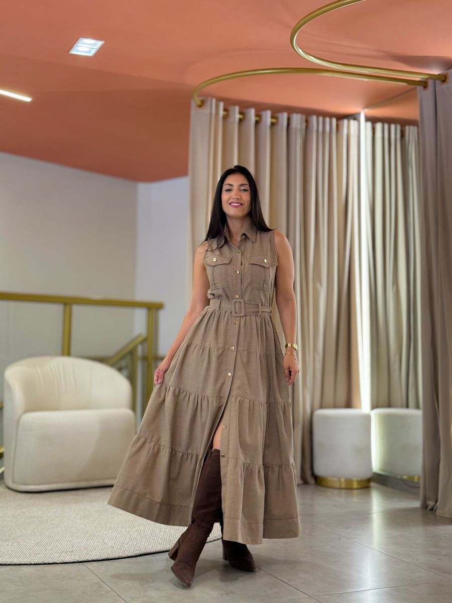 Vestido Catarine Caqui