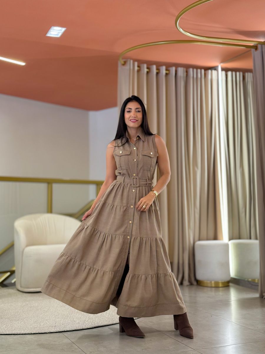 Vestido Catarine Caqui