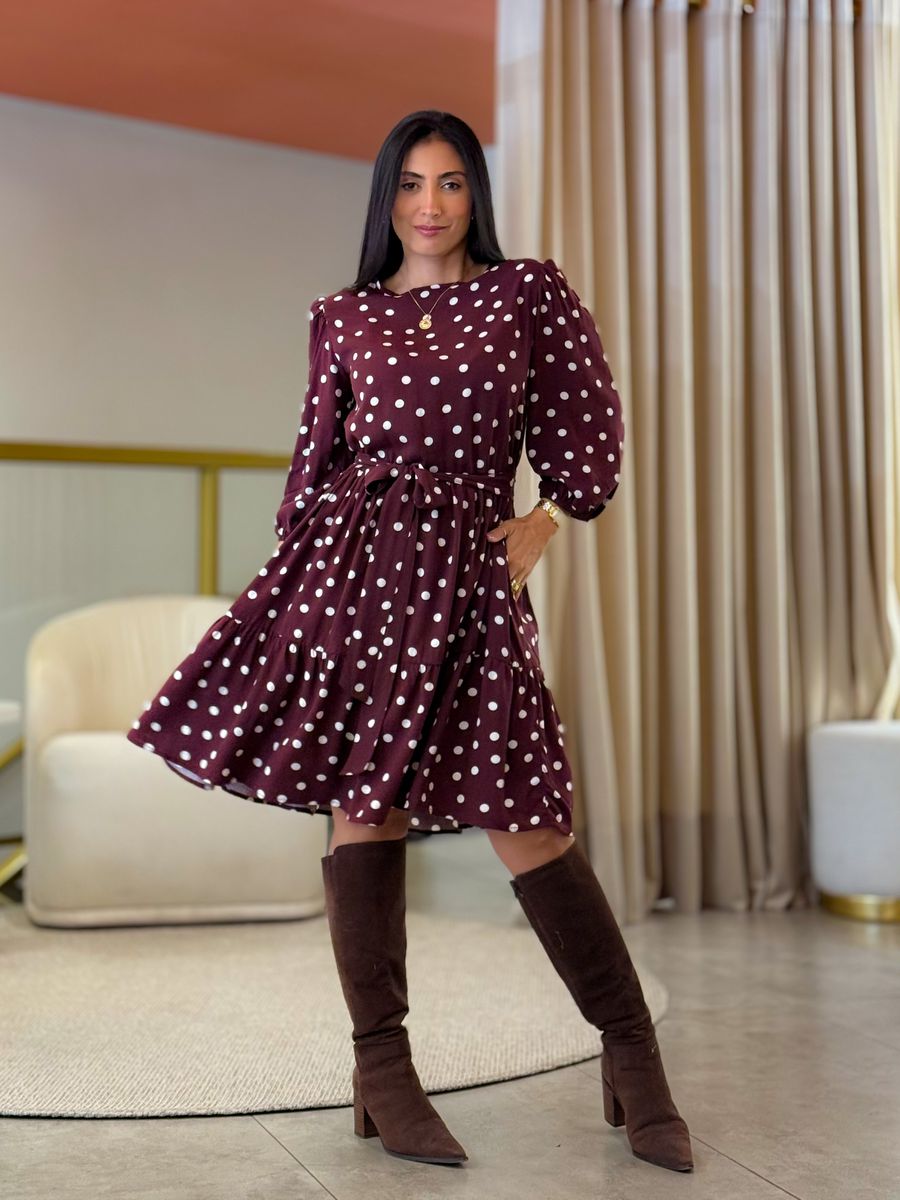 Vestido Antonela Bordo Poá 