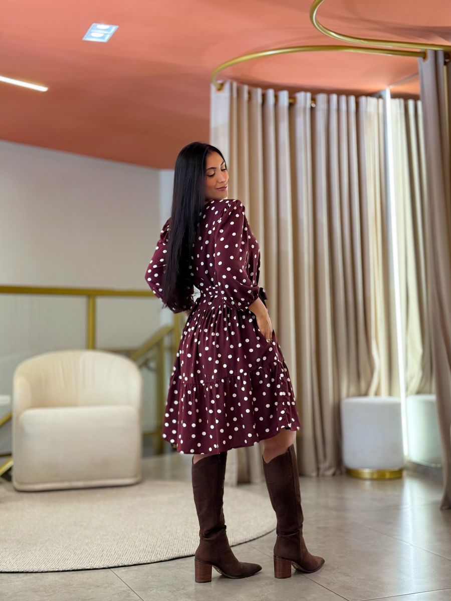 Vestido Antonela Bordo Poá 