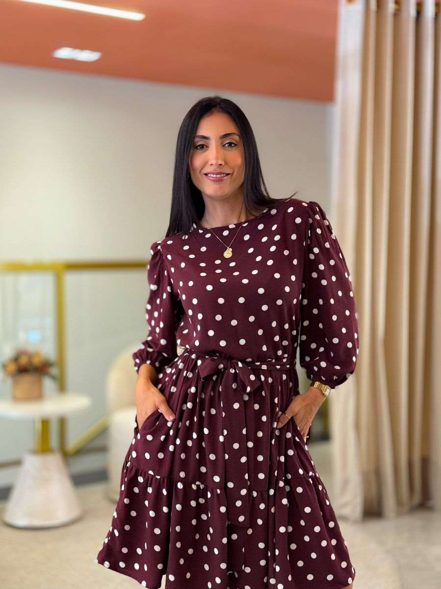 Vestido Antonela Bordo Poá 