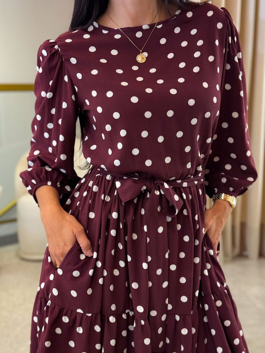Vestido Antonela Bordo Poá 