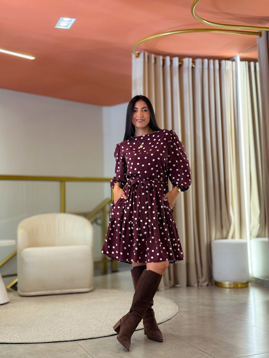 Vestido Antonela Bordo Poá 