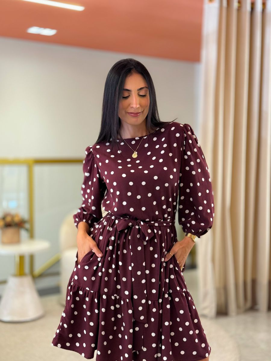 Vestido Antonela Bordo Poá 