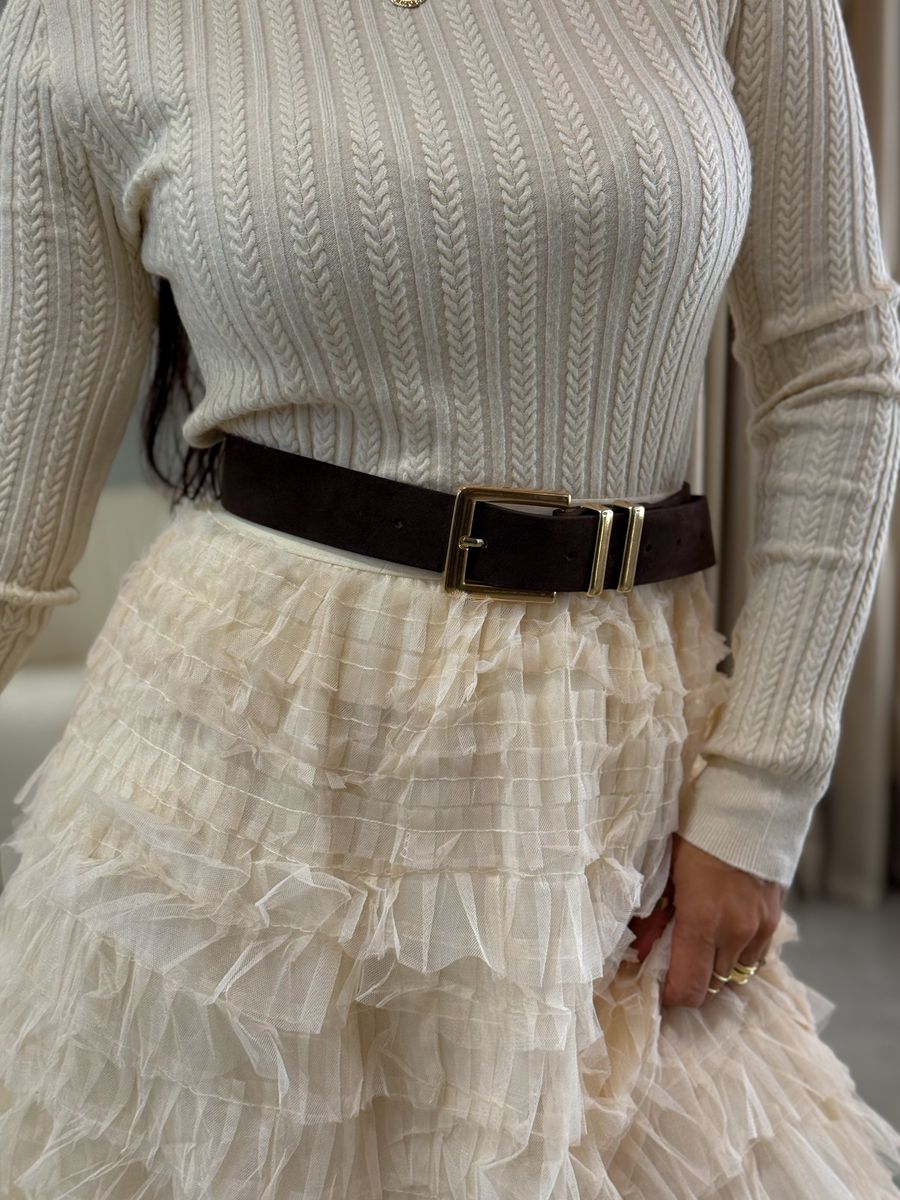 Cinto Camurça Marrom