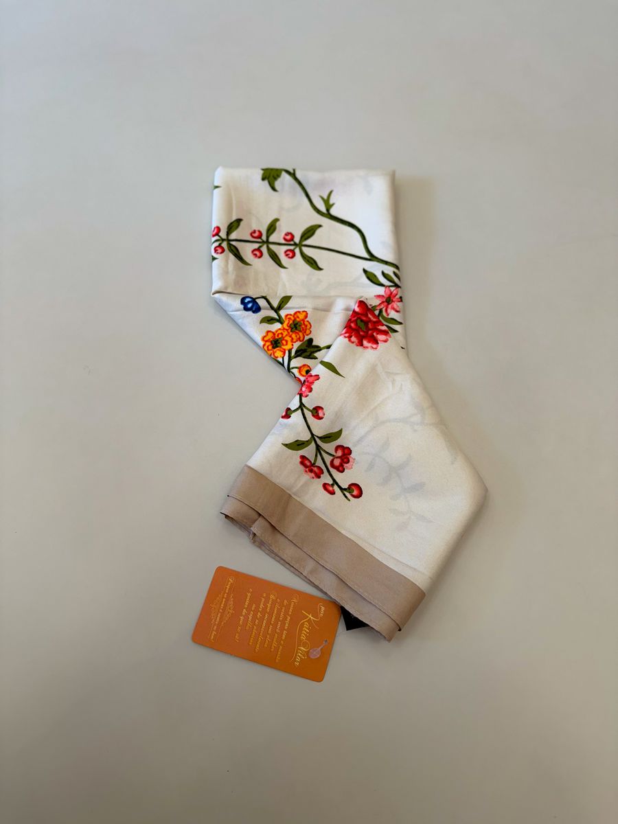Lenço Seda Creme