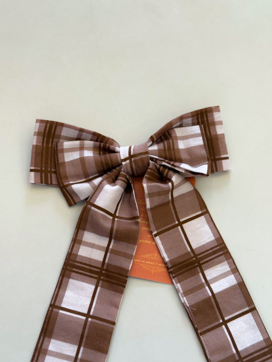 Laço Marrom E Branco Xadrez
