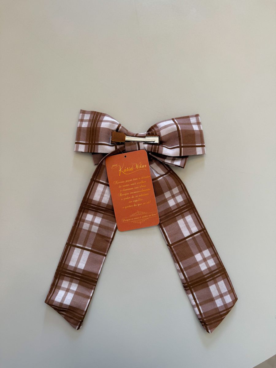 Laço Marrom E Branco Xadrez