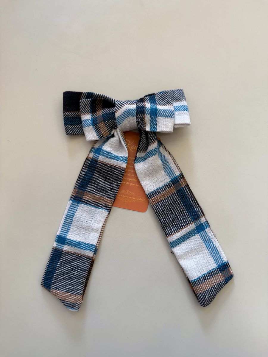 Laço Azul E Branco Xadrez