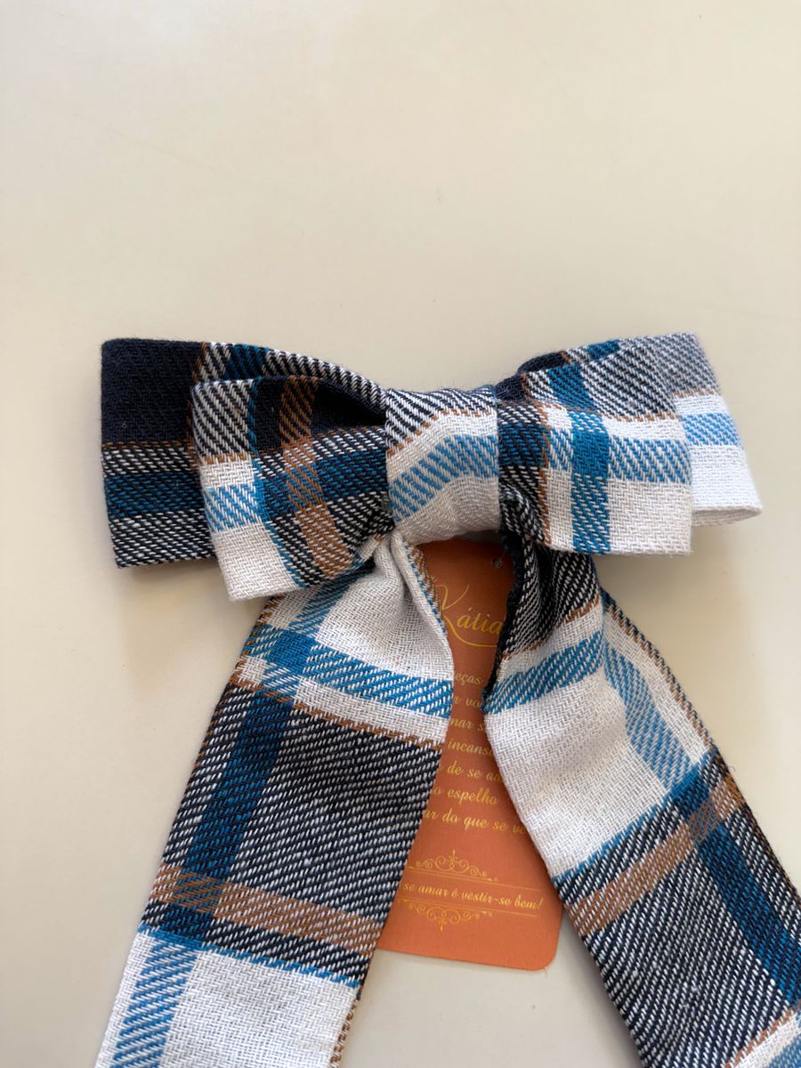 Laço Azul E Branco Xadrez