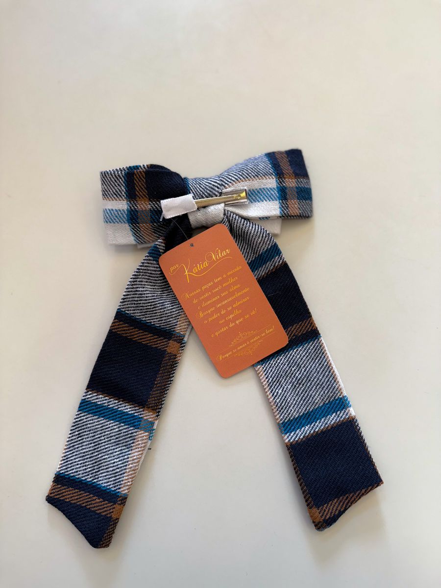 Laço Azul E Branco Xadrez