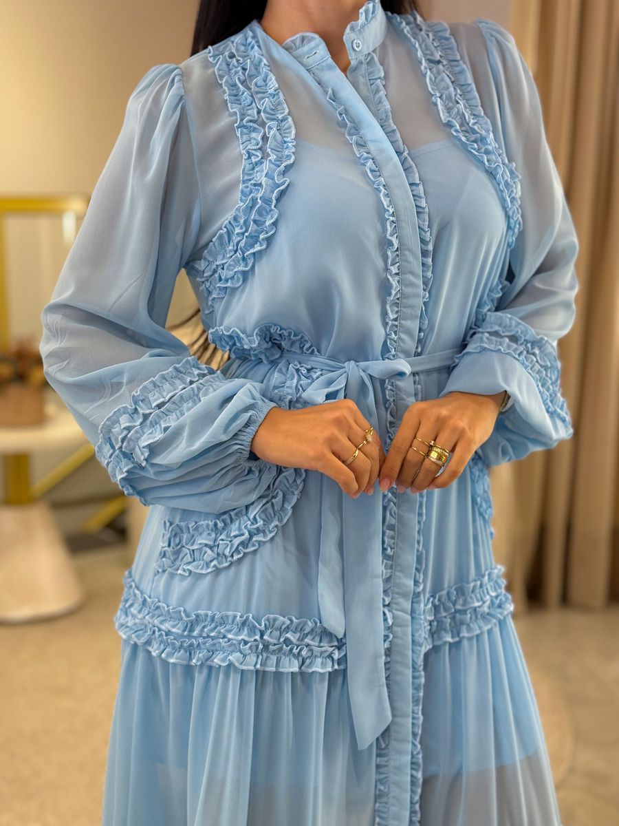 Vestido Noiva Beatriz Azul Bebe